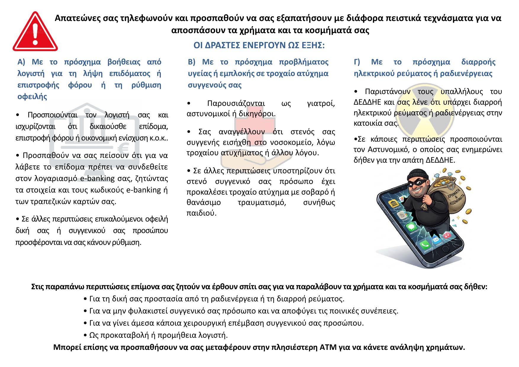Φυλλάδιο ΕΛ.ΑΣ. για τις τηλεφωνικές απάτες — σελίδα 2
