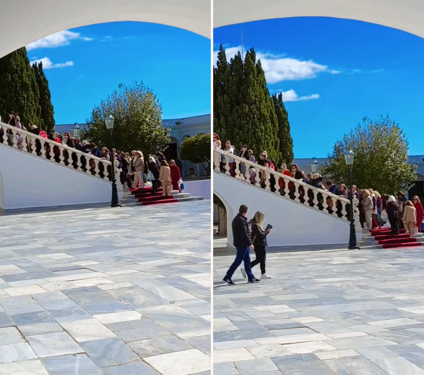 Προσκυνητές στη σκάλα της Μεγαλόχαρης στην Τήνο, 18 Οκτωβρίου 2026